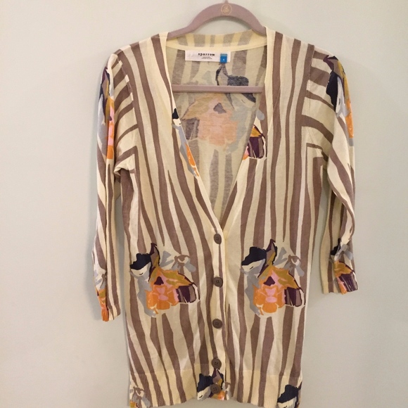 Anthropologie Sweaters - ANTHROPOLOGIE SPARROW Floral rendering cardigan